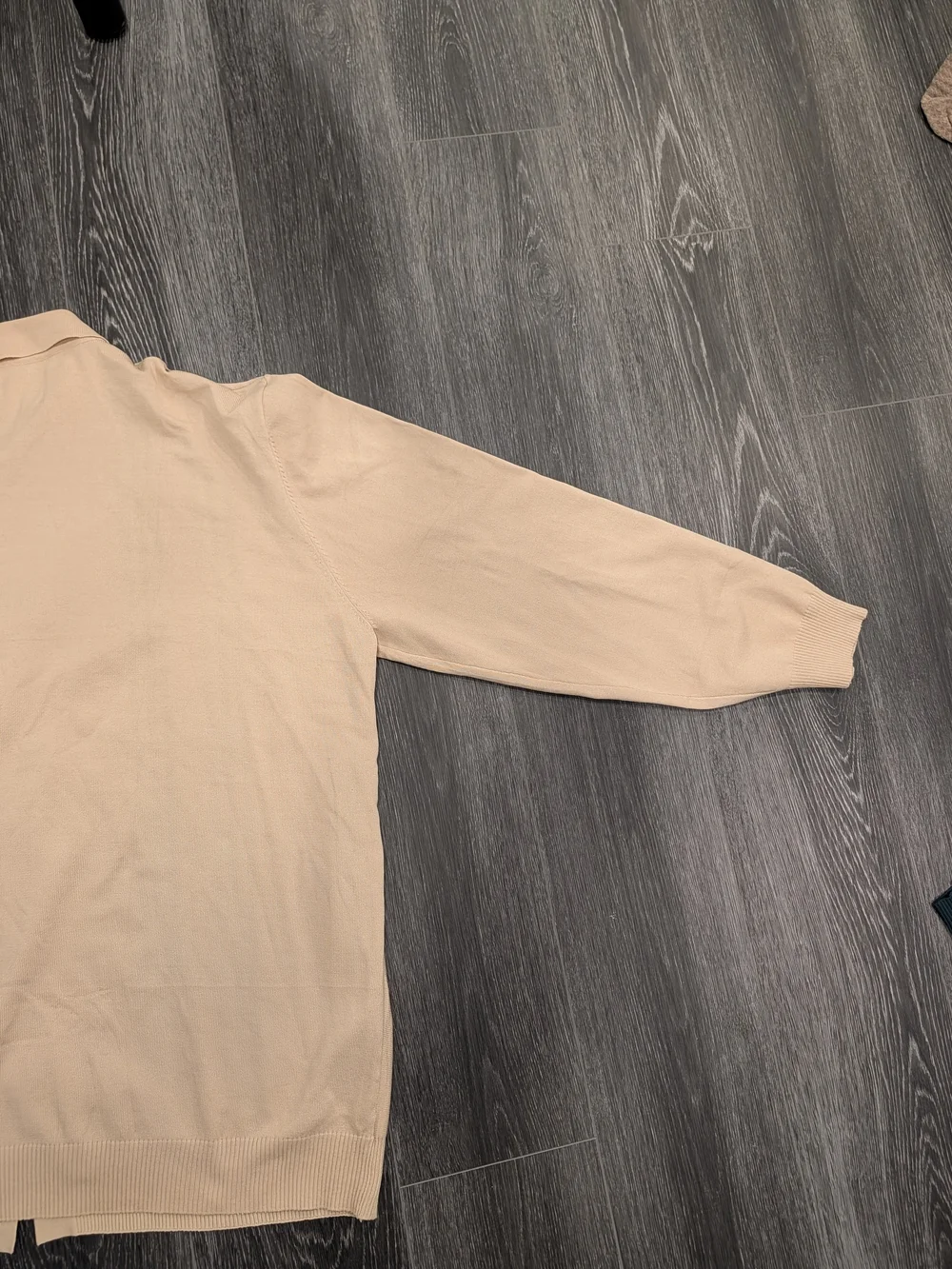 Men's Beige Stripe Knit Button-Front Undershirt